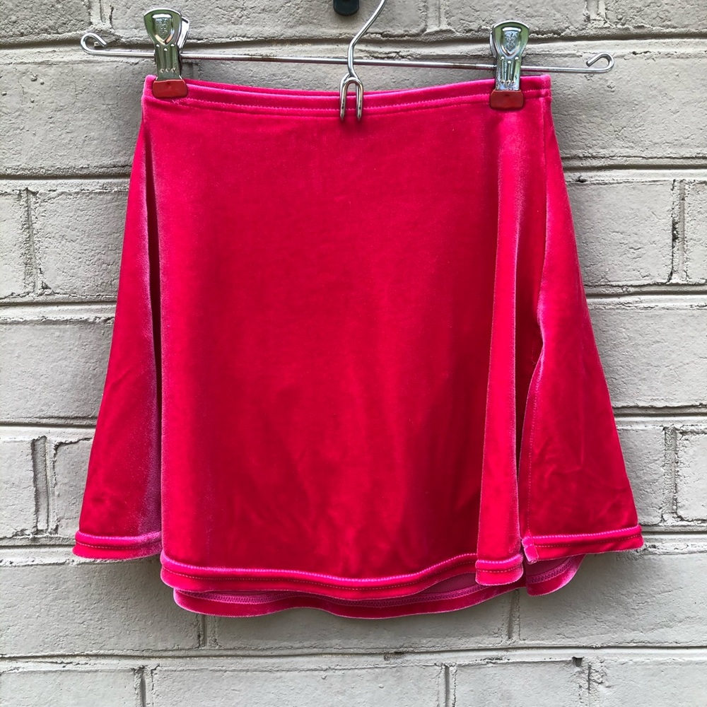 EUC Mondor Pink Velvet Box Skirt Size 8/10